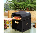 Costway 4-in-1 2 Layer Outdoor Pizza Oven Detachable BBQ Grill Fire Pit w/Waterproof Cover & Pizza Shovel