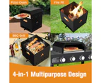 Costway 4-in-1 2 Layer Outdoor Pizza Oven Detachable BBQ Grill Fire Pit w/Waterproof Cover & Pizza Shovel