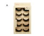 SunnyHouse 5 Pairs Fake Eyelash Delicate Three Dimensional Slender Handmade Mink Hair Eye Lash for Women - A
