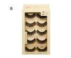 SunnyHouse 5 Pairs Fake Eyelash Delicate Three Dimensional Slender Handmade Mink Hair Eye Lash for Women - E