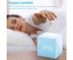 Children's light alarm clock Creative Cube Wake Up Children's alarm clock with colored bedside lamp, snooze function, time-controlled night light