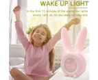 Children's Light Alarm Clock Cute Rabbit Children's Alarm Clock Creative Bedside Lamp Snooze Function, Time-Controlled Night Light