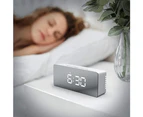 LED Mirror Digital Table Clock Display Date Temperature for Home Bedroom Desktop Electronic Alarm Clock