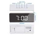 LED Mirror Digital Table Clock Display Date Temperature for Home Bedroom Desktop Electronic Alarm Clock