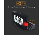 Projection alarm clock, travel alarm clock with projection USB connection Indoor temperature and humidity Table clock Snooze function