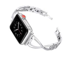 Band Compatible For Apple Watch Bands 38Mm 42Mm Iwatch Bands For Women Jewelry Metal Wristband Strap-38Mm Bright Silver