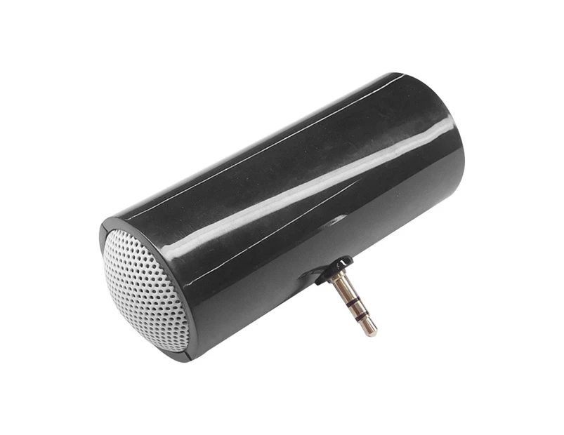 Mini Portable 3.5mm Stereo Speaker Music Sound Amplifier for Mobile Phone Tablet-Black-1