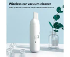 Uedai 1 Set Car Vacuum Cleaner Powerful Motor Low Noise ABS Home Car Quick Cleaning Handheld Vacuum Cleaner Birthday Gift - White
