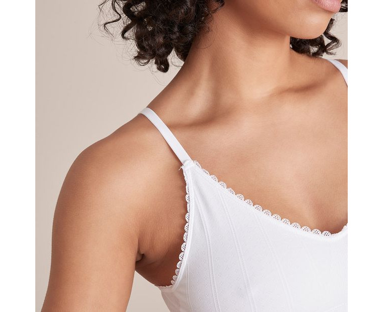 Pointelle Crop Top - Lily Loves - White