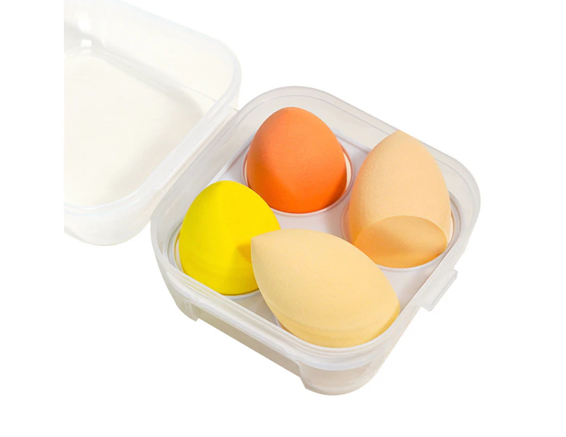 SunnyHouse 4/8 Pcs Air Cushion Puffs Soft Egg Shape Quick Rebound Seamless Makeup Tools Breathable Makeup Sponge Eggs Beauty Accessory - Yellow 4pcs