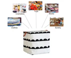 Storage basket cotton linen folding storage box - Style1