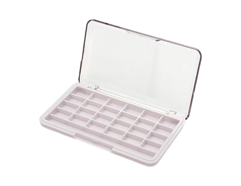 SunnyHouse Compartment Organizer Clear Storage 24 Grids Convenient Jewelry Storage Box for Makeup - White A
