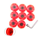 Nvuug 8Pcs Wear-Resistant Roller Sliding Skating Skate Wheels Durable Replacements-Pink