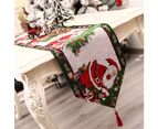 1pc Christmas Table Runner  6FT Xmas Dinner Table Flag Placemat Embroidered Table Cloth Flag Christmas Decorations Holiday Party A2
