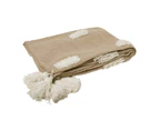 J.Elliot Quinn Textured 130x160cm Cotton Throw Sofa Blanket Sandstone & Ivory