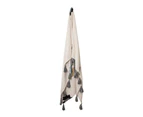 J. Elliot Lola Cotton Throw 130x160cm Rectangle Blanket w/ Tassels Grey Multi