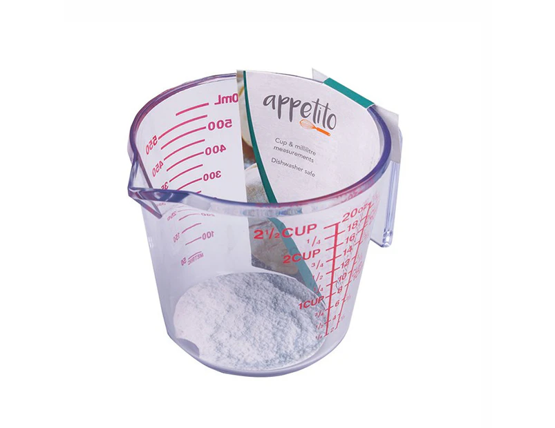 New Appetito 2 Cup Plastic Measuring Jug 600ml Kitchen Measure Gadget
