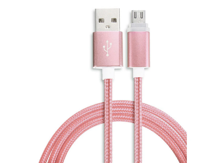1/2/3M Micro USB Data Sync Fast Charger Charging Cable Cord for Samsung Android-Rose Gold