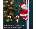 Electric Santa Doll Christmas Toys, Electric Climbing Ladder Santa Singing Hanging Christmas Tree Ornament Indoor Outdoor Home Wall Christmas Fireplace Hol