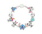 Charm Bracelet Lilo And Stitch Jewelry For Women Kids I Love You Bracelet Bestfriend Gift - Blue