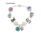 Charm Bracelet Lilo And Stitch Jewelry For Women Kids I Love You Bracelet Bestfriend Gift - Blue