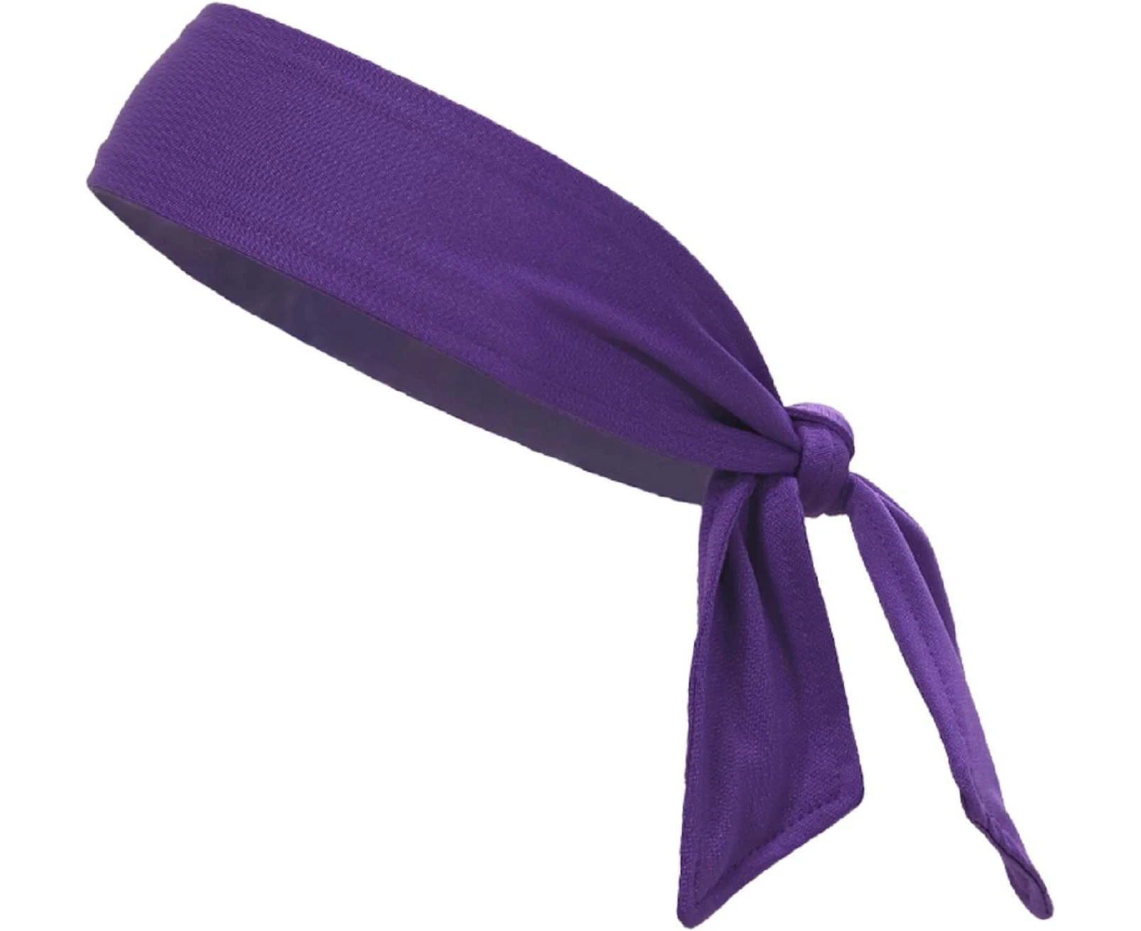 Headbands Tie on Headband for Women Men Running Athletic Hair Head Band Elastic Sports Sweat Basketball Sweatband Stetchy Yoga Workout Sweatbands - Purple