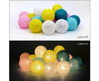 Led Cotton Ball String Lights, Led Cotton Ball String 3M 20 Led Ball Light Indoor Girls Teens Baby Room Decor - Candy