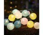 Led Cotton Ball String Lights, Led Cotton Ball String 3M 20 Led Ball Light Indoor Girls Teens Baby Room Decor - Candy