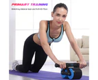Ab Wheel Roller Non-slip Belly Core Trainer Sports Equipment Abdominal Fitness Gym Exercise Roller for Bodybuilding-Blue