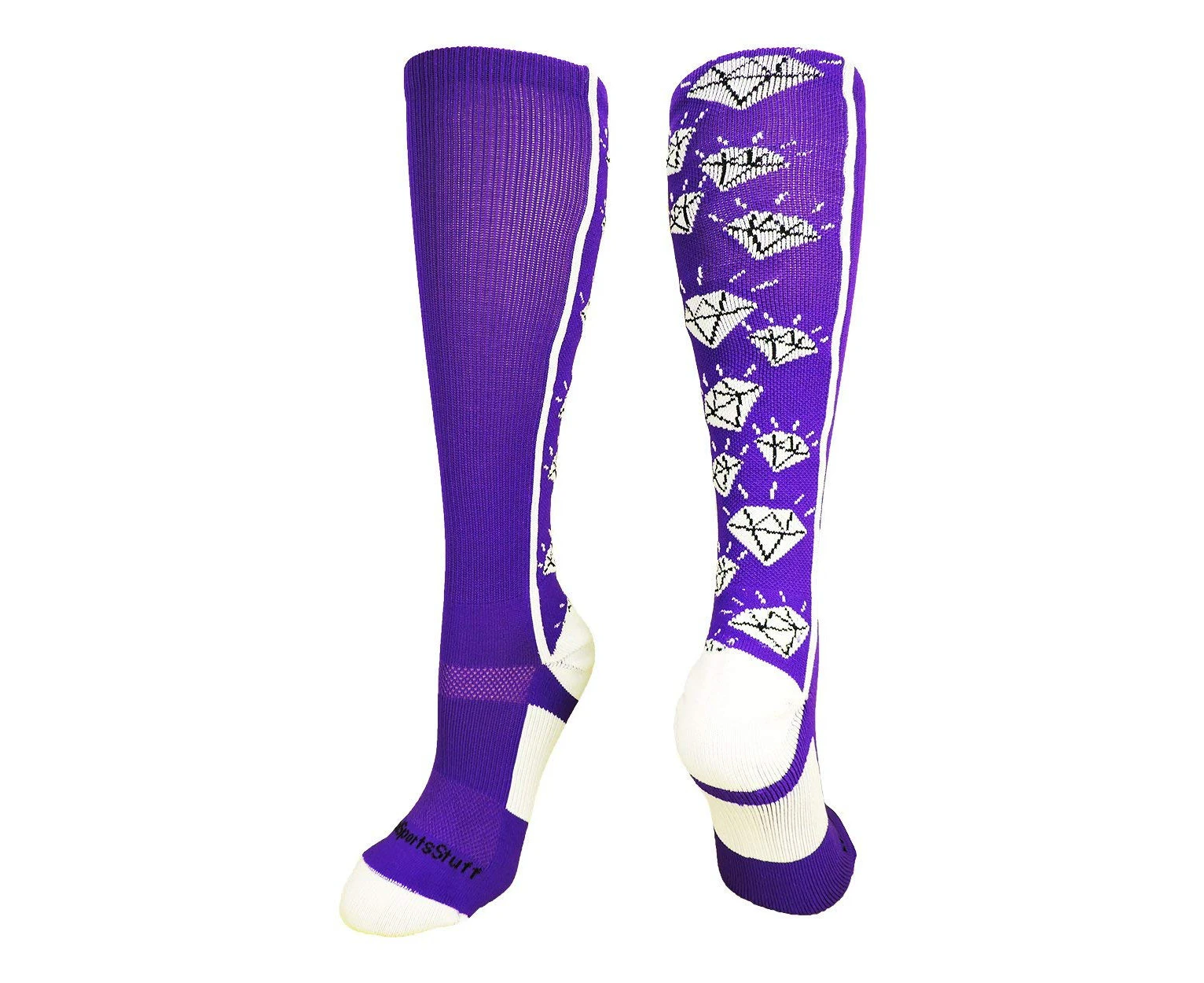 MadSportsStuff Crazy Socks with Diamonds Over The Calf (Multiple Colours)