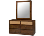 Sharon Dresser Vanity Mirror with 3 Shelf Storage Bedroom Solid Rubber Timber