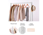 Levede Clothes Rack Wooden Wardrobe Garment Coat Hanging Rail Shoe Storage 120cm