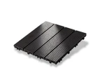100x DIY WATSUN 3rd Gen WPC [Wooden Plastic Composite] Interlocking Decking Tiles Garden Flooring Pattern 1 Charcoal Black Colour