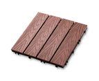 60x DIY WATSUN 3rd Gen WPC [Wooden Plastic Composite] Interlocking Decking Tiles Garden Flooring Pattern Woodgrain Red Brown Colour