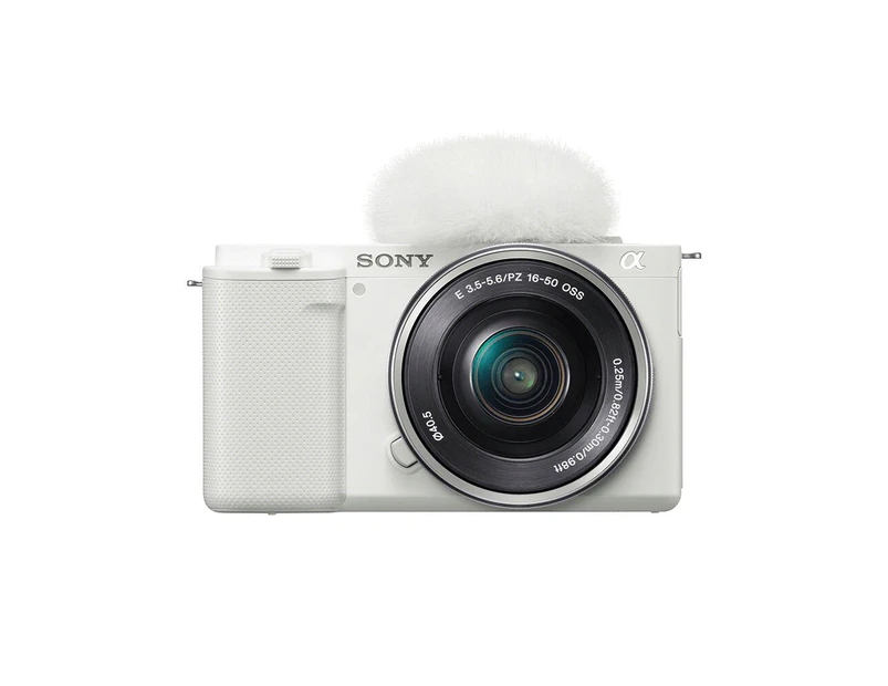 SONY - ZV-E10 | Interchangeable Lens Vlog Camera with 16-50mm Lens Kit (White)