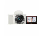 SONY - ZV-E10 | Interchangeable Lens Vlog Camera with 16-50mm Lens Kit (White)