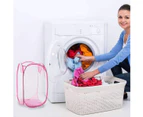 Folding Mesh Laundry Basket With Side Pockets Laundry Basket Storage Bag (2Pcs/Pack)