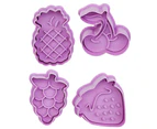 Oraway 4Pcs/Set Cookie Cutter Cartoons Pattern Non-Stick Plastic Pastry Pressing Mould for Kitchen - 5