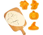 Oraway 4Pcs Halloween Pumpkin Ghost Fondant Cake Biscuit Cutter Plunger Cookies Mold - 4pcs Yellow