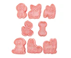 Oraway 8Pcs/Set Dog Pattern Cookie Cutters Washable PP Bread Baking Cookie Mould Stencils for Kitchen - 8pcs