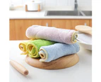 Kitchen Double Sided Strong Water Absorbent Cleaning Microfiber Dish Cloth Towel-Green Blue