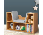 Levede Kids Bookcase Toys Box Shelf Storage Cabinet Container Children Brown - Brown