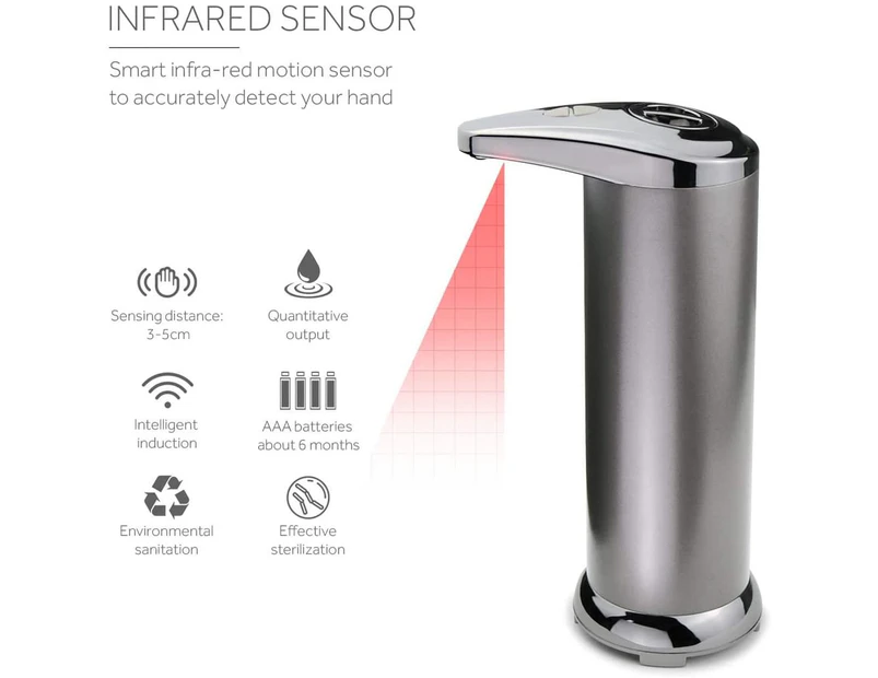 Soap Dispenser, Newest Sensor Automatic Soap Dispenser, Touchless Stainless Steel Automatic Soap Dispenser