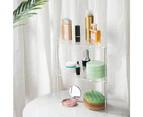 2Pcs Simple Storage Shelf Widely Use Acrylic 3 Layer Cosmetics Shampoo Figurines Rack for-Transparent