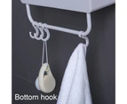 Wall Mounted Storage Rack with Hooks Plastic Space Saving Bathroom Shelf for-Grey Square