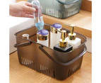 Hollow Shower Caddy Basket with Handles PP Several Drainage Holes Shower Caddy Bin Office-Transparent Coffee