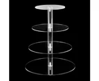 Oraway Transparent Round Acrylic 3/4 Tier Cake Holder Party Cupcake Display Stand Rack - 4 Layer