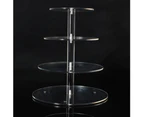 Oraway Transparent Round Acrylic 3/4 Tier Cake Holder Party Cupcake Display Stand Rack - 3 Layer