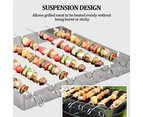 Bbq Sign,Foldable Skewer Rack With Bbq Stickbbq Skewers, Stainless Steel Skewers, Reusable Skewers, Bbq, Vegetables, Home, Party