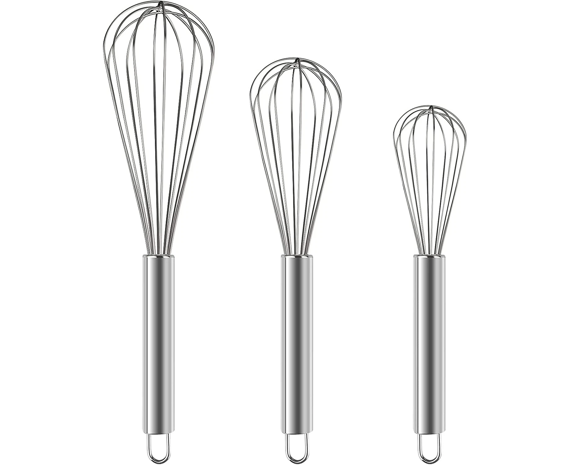 Set Of 3 Small Mini Metal Whisks, Small Stainless Steel Egg Wire Whisks For Baking